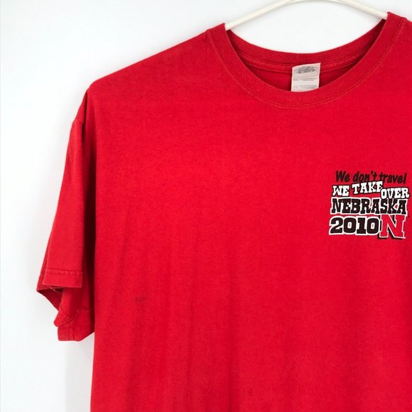 Nebraska Cornhuskers Mens Shirt XL Red NCAA Huskers Football 2010 Tailgate Tour - Picture 11 of 16